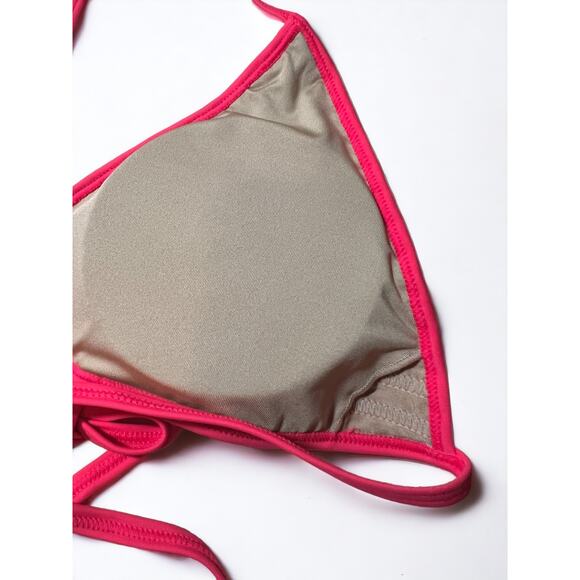 Watermelon Red Nude Triangle Halter Bikini Top SMALL - Picture 5 of 6